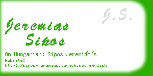 jeremias sipos business card